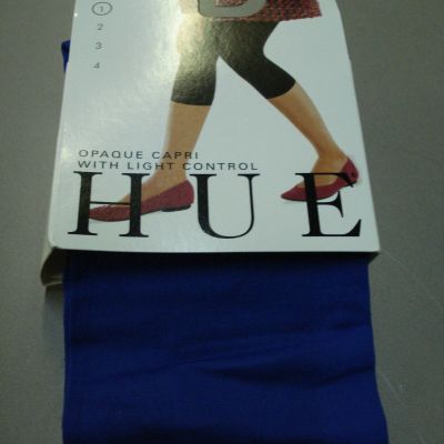NWT Women's Hue Opaque Capri w/ Light Control Tights Size1 Volt (Blue) #385T